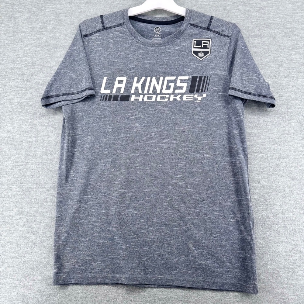 LA Kings Hockey T-Shirt Mens Medium Gray NHL Performance Short Sleeve Heathered